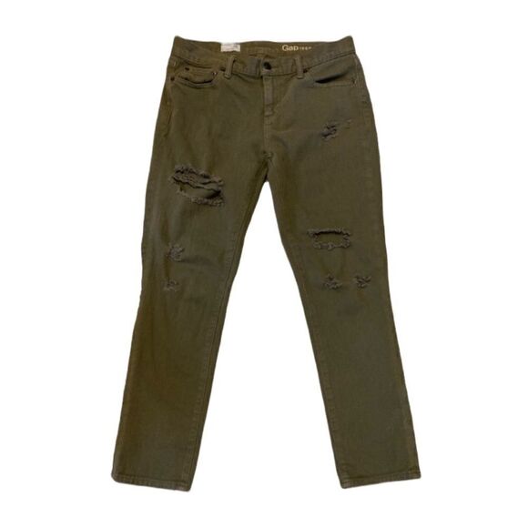 GAP Denim - GAP Olive Green High Rise Distressed Skinny Jeans | Size 28 Women’s Denim Pants